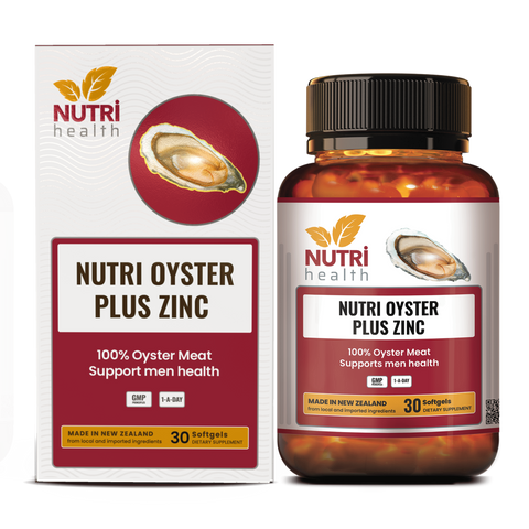 Viên Tinh Chất Hàu New Zealand NUTRI OYSTER PLUS ZINC - Tăng cường sức khỏe và sinh lý nam giới, 30 viên nang mềm