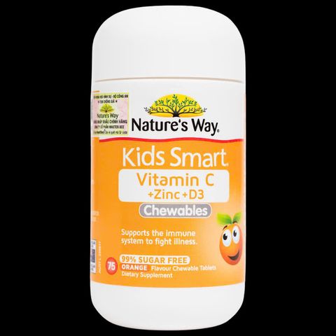 [SALE] Viên nhai Nature’s Way Kids Smart Vitamin C + Zinc + D3 Chewable Tablets - Tăng cường sức khỏe và sức đề kháng cho trẻ (DATE 5/26)