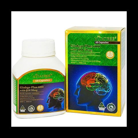 [CÒN 1] Viên uống bổ não Vitatree Ginkgo Plus 6000 with Q10 50mg hộp 60 viên 277792