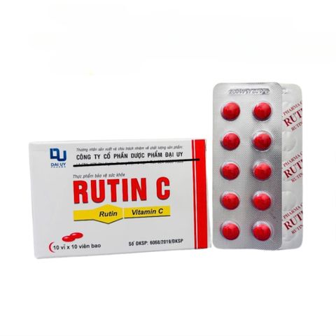 Viên Uống RutinC Đại Uy 100 Viên - Bổ Sung Vitamin C và Rutin Tăng Cường Bền Mạch Máu, Hỗ Trợ Sức Khỏe Cho Cơ Thể