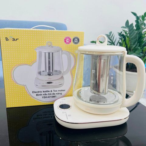 Bình Đun Thay Thế 1.5L Bear YSH-E15M1 - Ấm Siêu Tốc Thủy Tinh Borosilicat - Phụ Kiện Pha Trà Sang Trọng