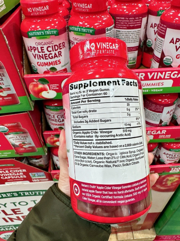 Kẹo Giảm Cân Giấm Táo Nature'S Truth Apple Cider Vinegar Gummies 120 296349