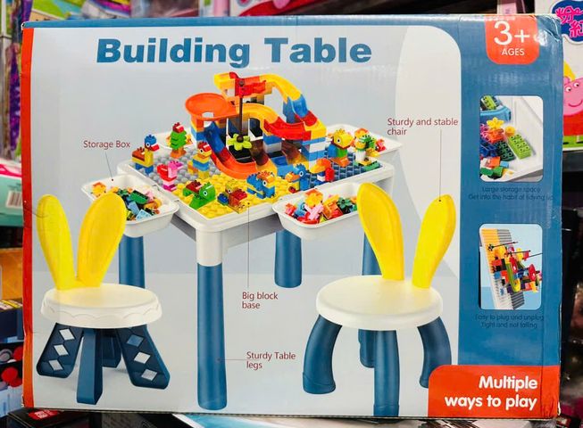 Bàn Xếp Hình Đa Năng Blocks Building Table 811 Có Ghế Ngồi - Đồ Chơi Sáng Tạo Cho Trẻ Em Từ 3 Tuổi