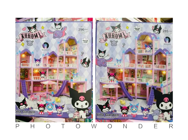 Đồ Chơi Lắp Ghép Nhà Búp Bê Kuromi 8816-37 Villa Garden - Bộ 285/296 Mảnh Phát Triển Tư Duy Cho Trẻ Em Từ 3 Tuổi