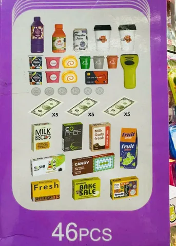 Đồ Chơi Máy Bán Hàng Tự Động Mini Cho Trẻ Em - Super Market Siêu Thị Với 46 Chi Tiết, Phát Triển Kỹ Năng Giả Vờ Chơi