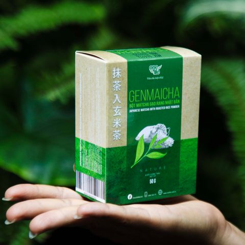 Bột Genmaicha Trà Xanh Gạo Rang OneLife Nhật Bản - 50gr Hỗ Trợ Giảm Cân, Thức Uống Tự Nhiên, Không Đường, Thơm Ngon, Dễ Pha Chế