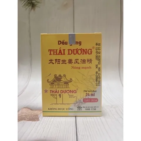 Dầu Gừng Thái Dương 24ml - Giảm Đau, Chống Viêm, Hỗ Trợ Cảm Cúm - Sản Phẩm Tự Nhiên Dành Cho Người Lớn và Vận Động Viên