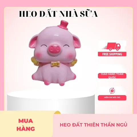 Heo Đất Tiết Kiệm Thiên Thần Cánh Ngủ - Đồ Trang Trí Phong Thủy, Quà Tặng Ý Nghĩa, Giúp Bé Tiết Kiệm