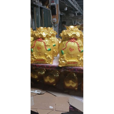 Heo Đất Tiết Kiệm Tài Lộc Vàng Đồng - Hũ Đựng Tiền Phong Thủy Trang Trí Nhà Cửa, Quà Tặng Ý Nghĩa