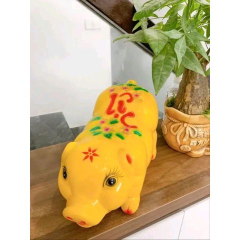 Heo Đất Tiết Kiệm Ngọc Trinh - Lợn Đất Dáng Dài Trang Trí Gia Đình, Quà Tặng Ý Nghĩa, Chất Liệu An Toàn Cho Trẻ Em