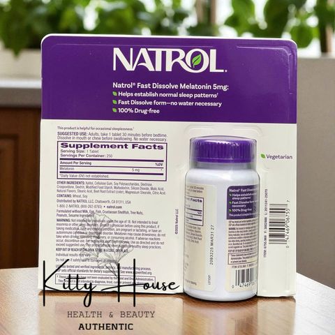 Viên Kẹo Ngậm Hỗ Trợ Giấc Ngủ Natrol Sleep 5mg - Giúp Ngủ Ngon Hơn, 250 Viên, Thực Phẩm Chức Năng Chất Lượng