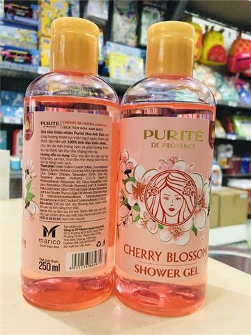 Sữa tắm Purite 250ml Hoa Anh Đào - Chiết Xuất Tự Nhiên, Làm Sạch & Dưỡng Ẩm, Hương Thơm Nhẹ Nhàng, Phù Hợp Mọi Loại Da