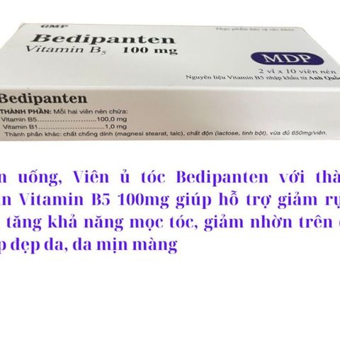 Viên uống bổ sung Vitamin B5 B1 Bedipanthen - Hỗ trợ làm đẹp da, giảm mụn, ngăn rụng tóc - Hộp 20 viên