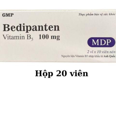 Viên uống bổ sung Vitamin B5 B1 Bedipanthen - Hỗ trợ làm đẹp da, giảm mụn, ngăn rụng tóc - Hộp 20 viên