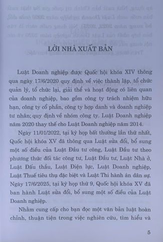 Luật Doanh Nghiệp năm 2020 - Sửa Đổi, Bổ Sung năm 2022, 2025 - Tài Liệu Nghiên Cứu Cho Doanh Nhân và Chủ Đầu Tư Việt Nam