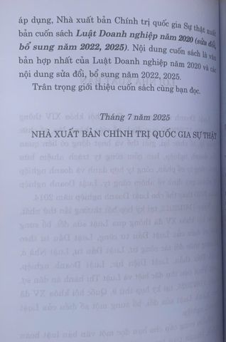 Luật Doanh Nghiệp năm 2020 - Sửa Đổi, Bổ Sung năm 2022, 2025 - Tài Liệu Nghiên Cứu Cho Doanh Nhân và Chủ Đầu Tư Việt Nam