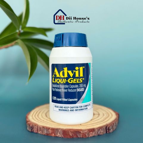 Viên uống giảm đau Advil Liqui Gels 120 viên - Giảm đau nhanh chóng và hiệu quả cho đau đầu, đau lưng, cảm cúm và hạ sốt