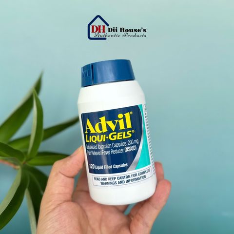 Viên uống giảm đau Advil Liqui Gels 120 viên - Giảm đau nhanh chóng và hiệu quả cho đau đầu, đau lưng, cảm cúm và hạ sốt