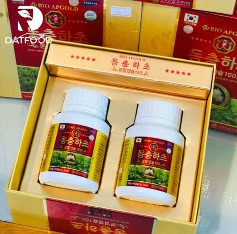 Đông Trùng Hạ Thảo Bio Apgold Hàn Quốc - Hộp 2 Lọ 60 Viên, Tăng Cường Sức Đề Kháng và Hỗ Trợ Khỏe Mạnh