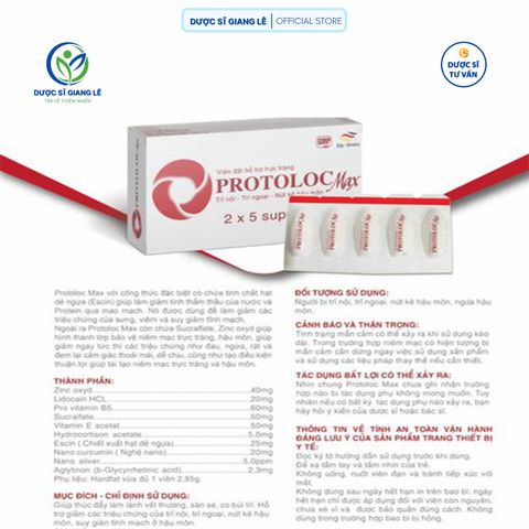 Đặt Trĩ Protoloc Max Giga Đức Risopharma - Hỗ Trợ Giảm Sưng Đau, Co Búi Trĩ, Nứt Kẽ Hậu Môn