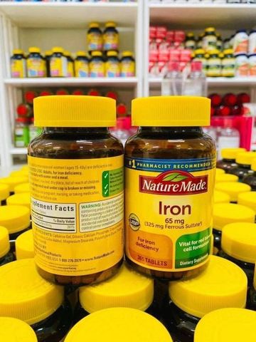 Viên Uống Bổ Sung Sắt Nature Made Iron 65Mg - Hũ 365 Viên Bổ Máu Chất Lượng Từ Mỹ, Hỗ Trợ Sức Khỏe, Dễ Dàng Sử Dụng