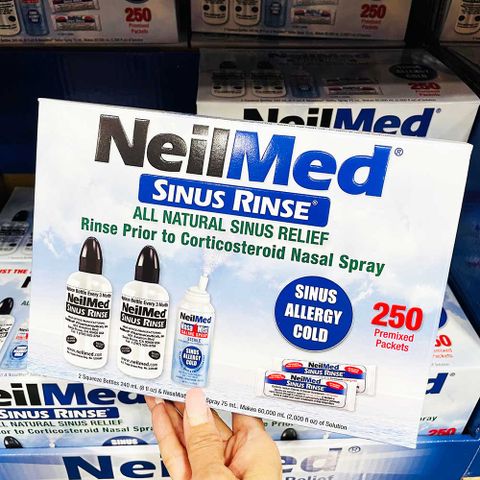 Bình Rửa Mũi Neilmed 250 Gói Muối - Giải Pháp Vệ Sinh Mũi Tiện Lợi, Hỗ Trợ Sức Khỏe Đường Hô Hấp, Sản Phẩm Mỹ