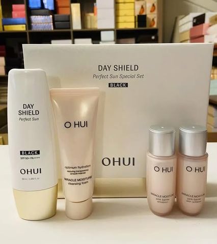 Bộ Chống Nắng Ohui Cao Cấp - Kem Chống Nắng, Sữa Rửa Mặt, Kem Dưỡng, Nước Hoa Hồng - Chăm Sóc Da Mềm Mại, Rạng Rỡ 4 Món