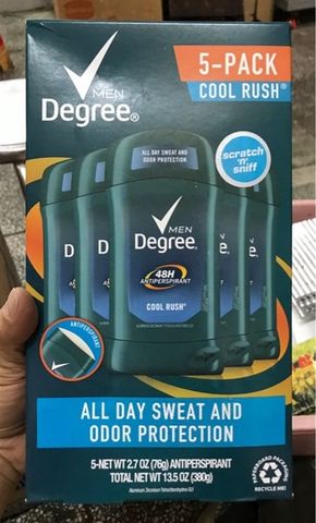 LKM _ Hộp 5 Lăn khử mùi Degree Men 48h Cool Rush (76g) - USA