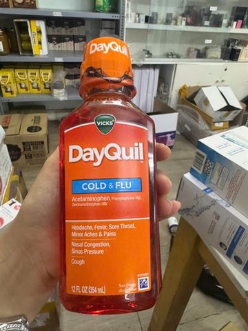 Siro Dayquil Vicks 354ml - Hỗ trợ ho và cảm cúm ban ngày - Giảm triệu chứng nhanh chóng và hiệu quả cho sức khỏe người dùng