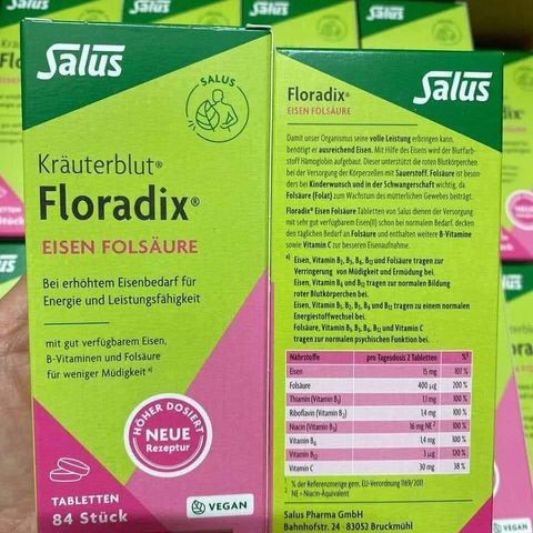 Viên uống Sắt thuần chay Floradix Salus Đức 84 viên