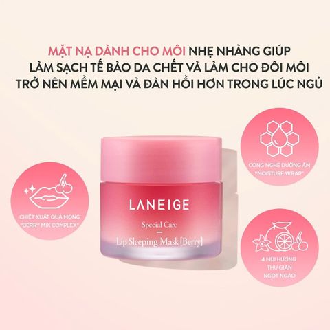 Mặt nạ ngủ môi Laneige Lip Sleeping Mask 20g - Giúp dưỡng ẩm sâu, làm mềm môi, phù hợp mọi loại da, sản phẩm không chứa hóa chất độc hại.