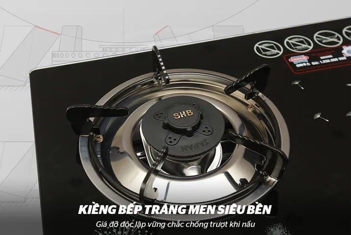 Bếp Gas Dương Kính Sunhouse SHB3365 - Tiết Kiệm Gas, Hệ Thống Đánh Lửa Magneto, Đầu Đốt Đồng, Bảo Hành 12 Tháng