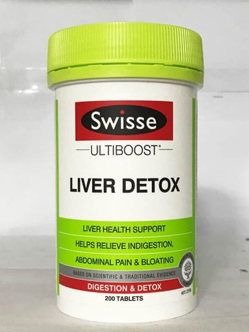 Viên uống bổ gan Swisse Liver Detox 200 viên - Giải độc, thanh lọc cơ thể, hỗ trợ sức khỏe gan tự nhiên với cây kế sữa và nghệ