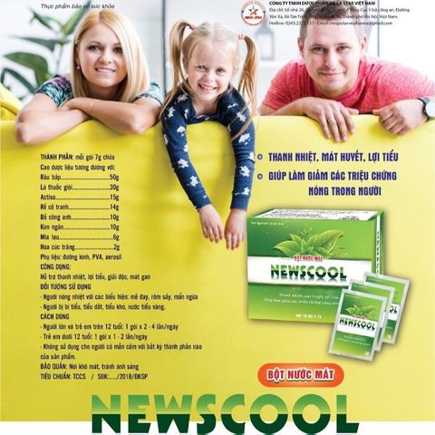 Bột Nước Mát Newscool - Giải Độc, Thanh Nhiệt, Mát Gan, Hỗ Trợ Lợi Tiểu - Hộp 10 Gói x 7g cho sức khỏe tối ưu