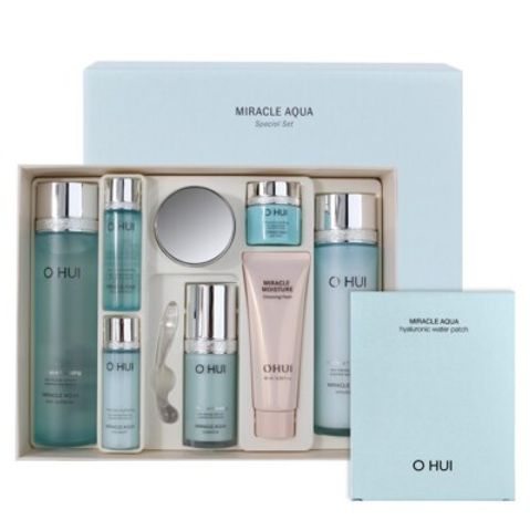 Bộ Dưỡng Da Kiềm Dầu Giảm Nhờn Mụn Ohui Miracle Aqua Special Set - Chăm Sóc Da Dầu, Cung Cấp Độ Ẩm Từ Hyaluronic Acid