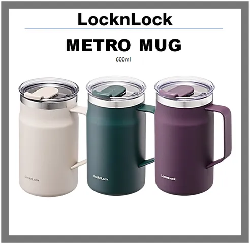 Ly Giữ Nhiệt Lock&Lock Metro Mug 600ml - Thép Không Gỉ Chất Lượng Cao, Giữ Nhiệt Tốt, Nắp Xoay Tiện Lợi