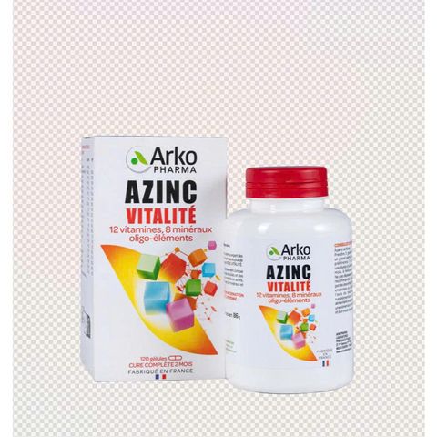 Viên uống Arkopharma Azinc Vitalite - Bổ sung Vitamin và Khoáng chất hỗ trợ sức khỏe toàn diện cho người lớn và thanh thiếu niên, 120 viên từ Pháp
