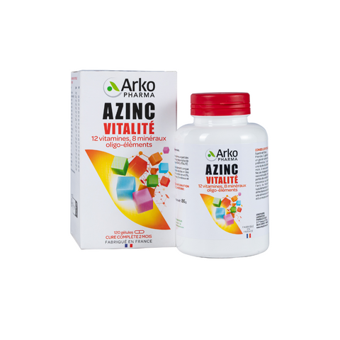 Viên uống Arkopharma Azinc Vitalite - Bổ sung Vitamin và Khoáng chất hỗ trợ sức khỏe toàn diện cho người lớn và thanh thiếu niên, 120 viên từ Pháp