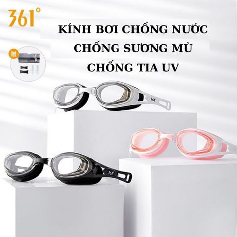 Kính Bơi Chống Nước 361 Cho Trẻ Em & Người Lớn - Chống Sương Mù, Tặng Nút Bịt Tai & Cầu Mũi, Phù Hợp Mọi Kích Cỡ
