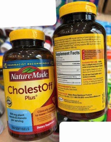 Viên Uống CholestOff Plus 210 Viên - Hỗ Trợ Giảm Cholesterol, Tốt Cho Tim Mạch - Sản Phẩm Nhập Khẩu Từ Mỹ