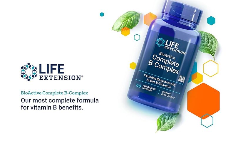 Viên Uống BioActive Complete B-Complex Life Extension 60 Viên - Hỗ Trợ Sức Khỏe Tim Mạch và Hệ Thần Kinh, Cải Thiện Năng Lượng và Nhận Thức