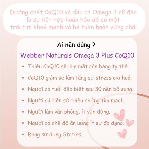 Viên Uống Dầu Cá Cô Đặc Omega 3 Plus CoQ10 Webber Naturals Sáng Mắt Tăng Cường Sức Khoẻ Tim Mạch (Hộp 80 viên) - YoungFit