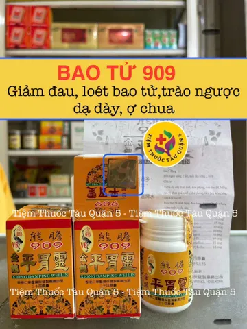 Bao Tử 909 HK Loại 1 (Tem Nai Nổi) - Hỗ Trợ Viêm Dạ Dày, Giảm Đầy Hơi, Đau Bao Tử, Cải Thiện Tiêu Hóa