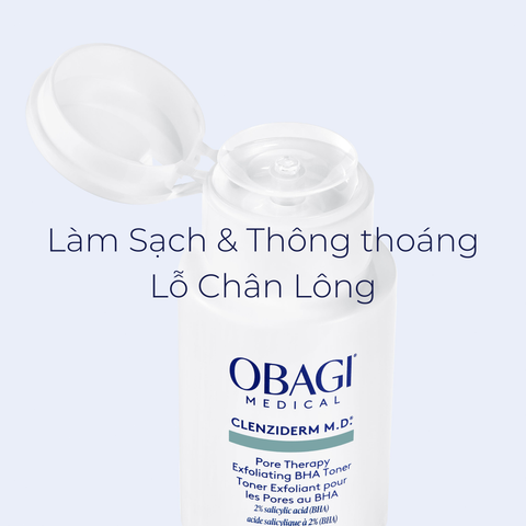 Toner Obagi Clenziderm M.D. Exfoliating BHA 148ml - Hỗ Trợ Làm Sạch Mụn, Tẩy Tế Bào Chết, Da Sáng Khỏe, Mỹ Phẩm Chuyên Dụng