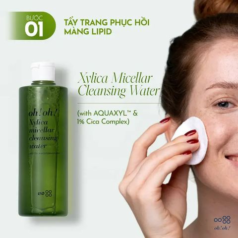Nước Tẩy Trang Sạch Sâu & Dịu Nhẹ OH! OH! Xylica Micellar Cleansing Water 500ml - Dành cho Da Nhạy Cảm, Làm Sạch Dịu Nhẹ, Cấp Ẩm Tối Ưu