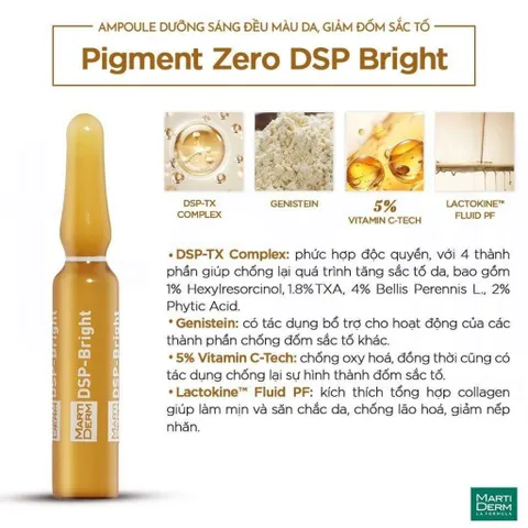 MartiDerm Pigment Zero DSP Bright 30 Ampoule - Tinh Chất Dưỡng Sáng Da, Làm Đều Màu & Giảm Đốm Sắc Tố Hiệu Quả Cho Mọi Loại Da