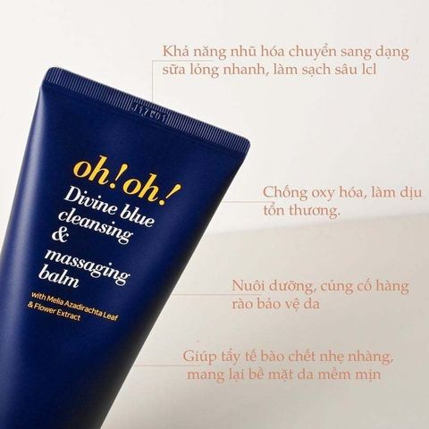 Sáp Tẩy Trang OH! OH! Divine Blue Cleansing & Massaging Balm 150ml - Làm Sạch Sâu, Dưỡng Ẩm, Giúp Da Mềm Mượt và Sáng Mịn