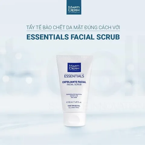 Martiderm Essentials Tẩy Tế Bào Chết Da Mặt 50ml - Làm Sáng Da & Sạch Sâu với Salicylic Acid, Phù Hợp với Mọi Loại Da