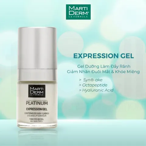 Gel Dưỡng MartiDerm Platinum Expression 15ml - Làm Đầy Nếp Nhăn Mắt & Khóe Miệng, Chống Lão Hóa, Dưỡng Ẩm, Cho Mọi Loại Da