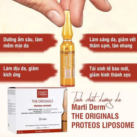 Tinh Chất Martiderm The Originals Proteos Liposome 30 Amoules - Chống Oxy Hóa, Cấp Ẩm, Giảm Nhờn và Mụn cho Da Nhạy Cảm